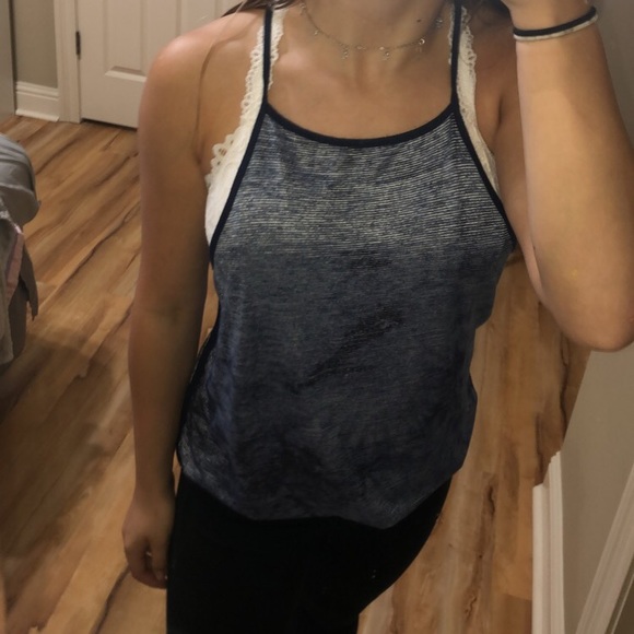 Navy Tye Dye Spaghetti Strap Cover up/ Shirt - Picture 1 of 4